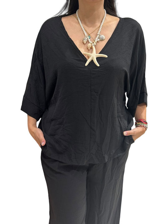 Women's Black Set with Pants with Elastic
