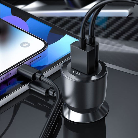 Mobile Origin Car Charger 60W 6A with Ports: 1xUSB 1xType-C Black Color