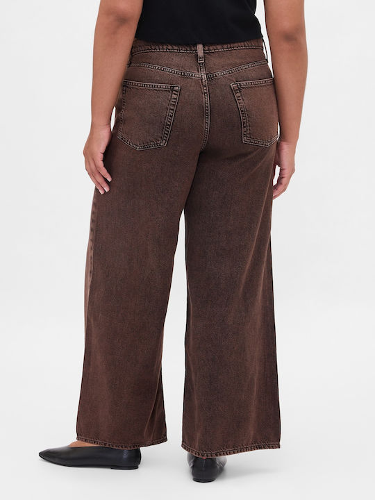 Damenjeans Mittelhohe Taille in Schlanker Passform Dark Brown