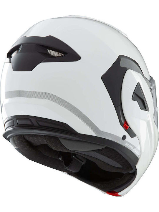 Tucano Urbano Fastflip White Pearl Gloss Motorcycle Helmet Flip-Up ECE 22.06 1780gr with Sunvisor