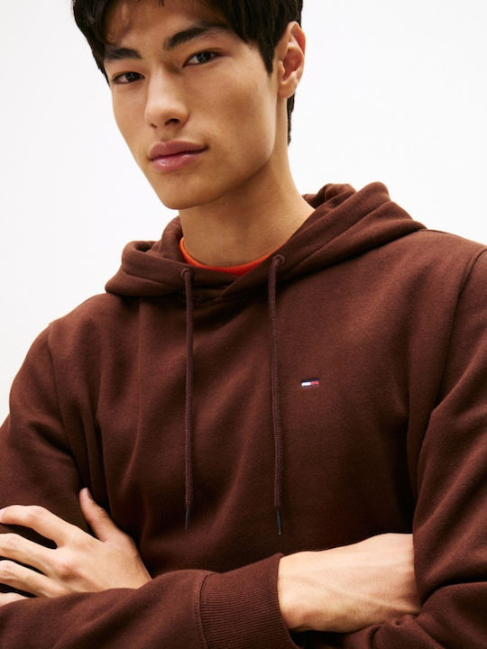 Flag Sweatshirt with Hood Brown