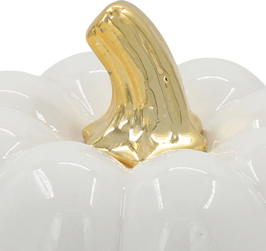 Decorative Ceramic Pumpkin Φ12x8 White Keskor 67263-2
