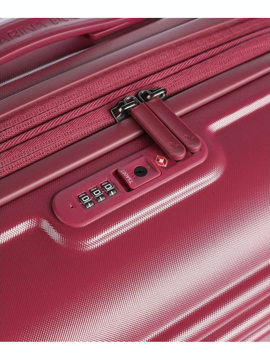 Mandarina Duck Logoduck Large Hard Suitcase Burgundy with 4 Wheels Height 75cm