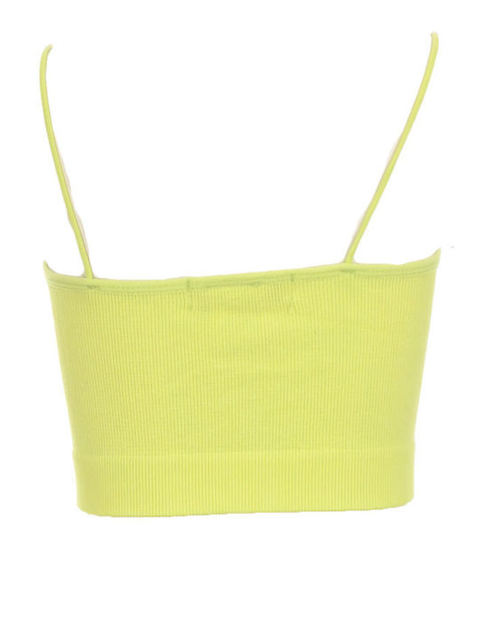Παιδικό Crop Top Αμάνικο Κίτρινο neon Funny