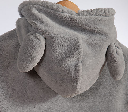 Nef-Nef Homeware Пончо за бебе Худи Sleeping Lion СИВ