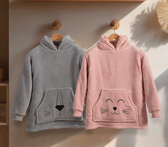 Nef-Nef Homeware Пончо за бебе Худи Sleeping Lion СИВ