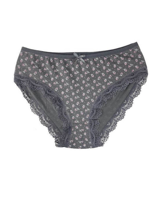 S1502 Βαμβακερά Damen Slip MultiPack mit Spitze Multicolored