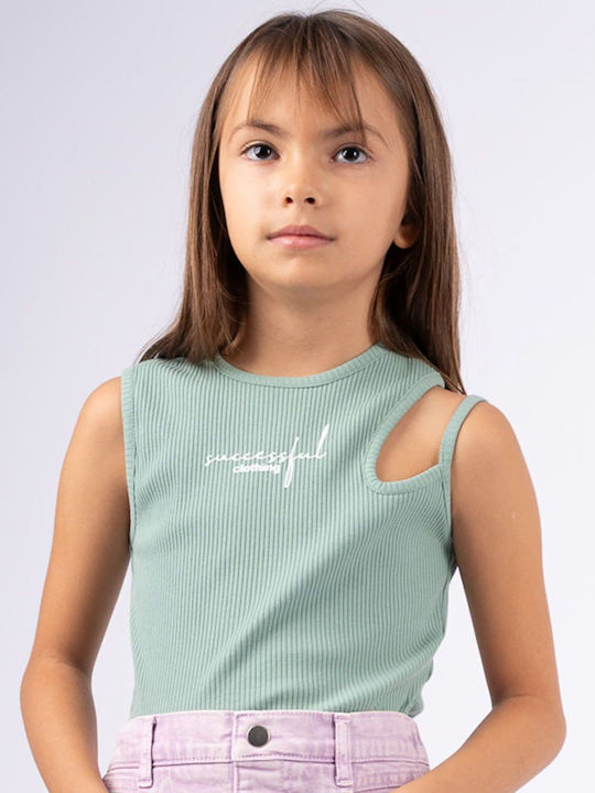Παιδικό Crop Top Αμάνικο Μεντα