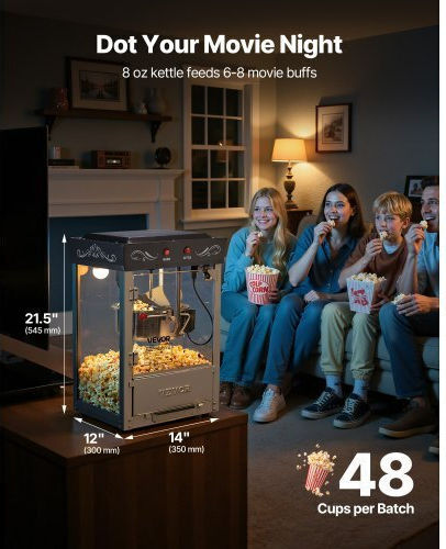 Vevor Commercial Popcorn Machine 800W