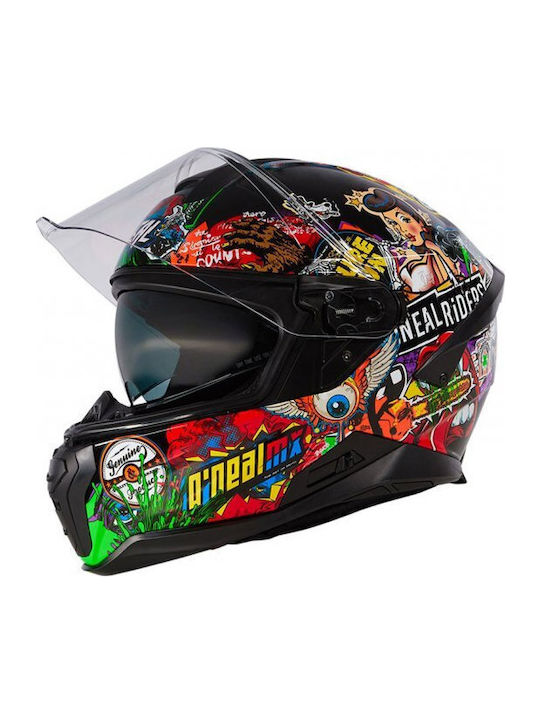 O'Neal Challenger Crank V.24 Black Multi Κράνος Μηχανής Full Face ECE 22.06 με Sunvisor