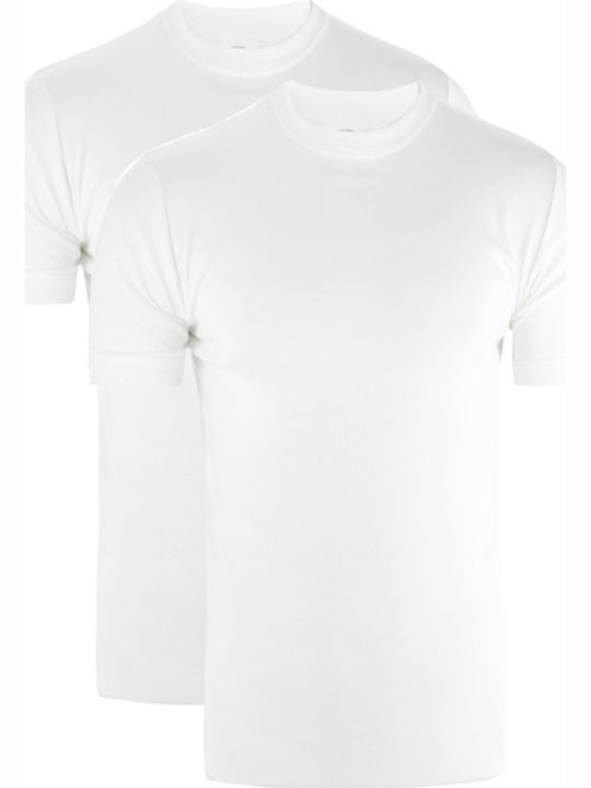 6/601 Men's Undershirts Short-sleeved in White Color 2Pack