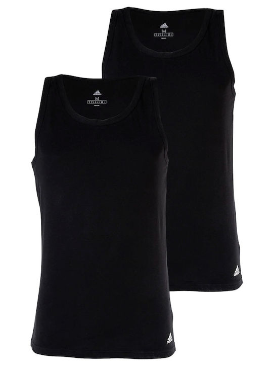 Active Flex Cotton Men's Undershirts Sleeveless in Black Color 2Pack