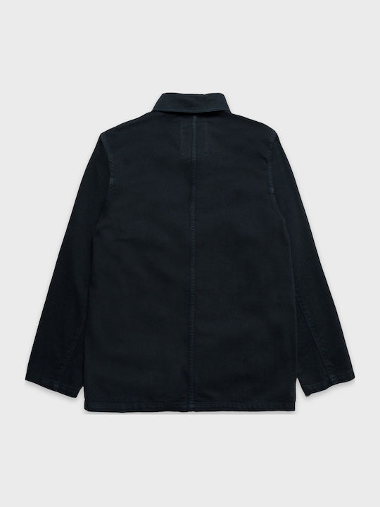 Дълъг Ръкав Памучен Overshirt в Стандартна Кройка Сини Нощи