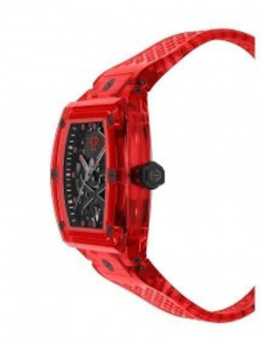 Philipp Plein Skeleton Ρολόι Αυτόματο με Καουτσούκ Λουράκι Philipp Plein Skeleton Ρολόι Αυτόματο με Καουτσούκ Λουράκι