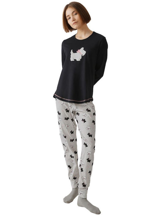 Minerva Winter Women's Pyjama Set Black