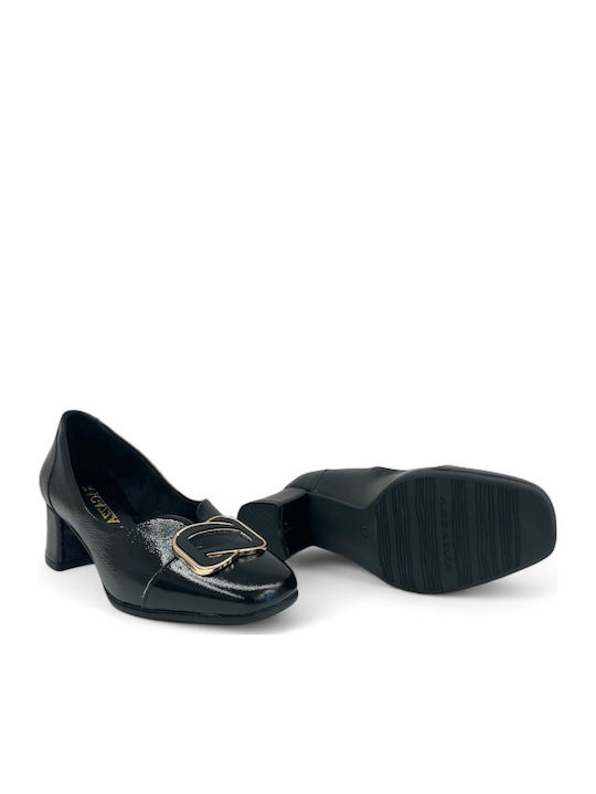 Pumps mit Chunky mittelhohem Absatz Schwarz