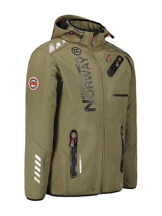 Χειμωνιάτικο Μπουφάν Softshell Αδιάβροχο και Αντιανεμικό Kaki Black