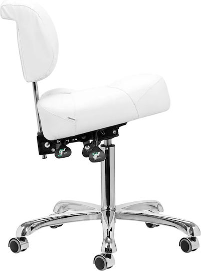 Salon Stools Räder Friseursalon- und Spa-Hocker mit Rückenlehne Schwarz