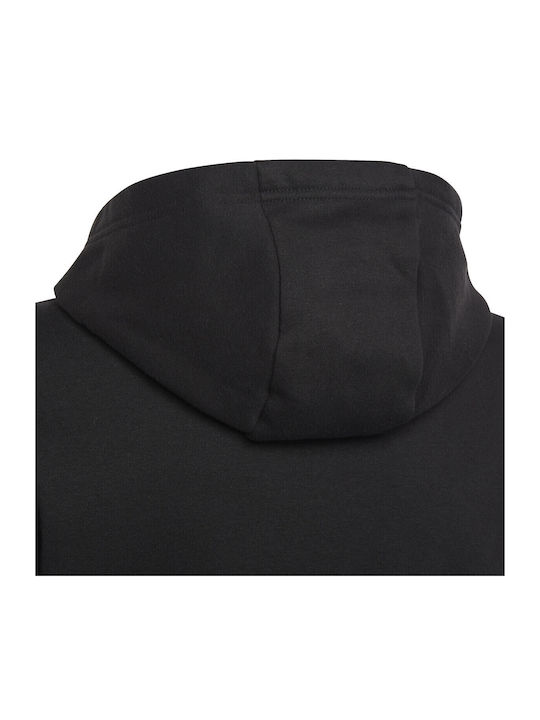 Fleece Παιδικό Φούτερ με Κουκούλα και Τσέπες Μαύρο Entrada22