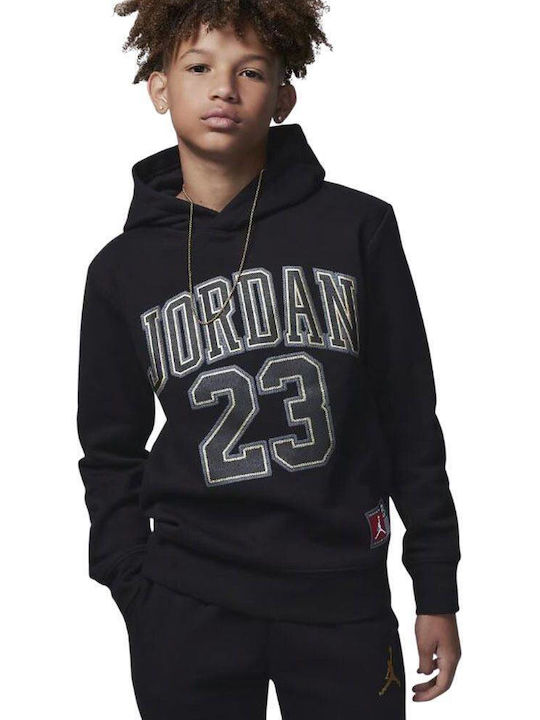 Fleece Hanorac Copii cu Glugă Black