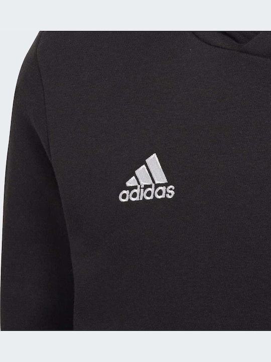 Fleece Παιδικό Φούτερ με Κουκούλα και Τσέπες Μαύρο Entrada22