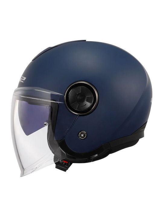 LS2 OF620 Classy Matt Navy Blue Motorcycle Helmet Jet ECE 22.06 1200gr with Sunvisor