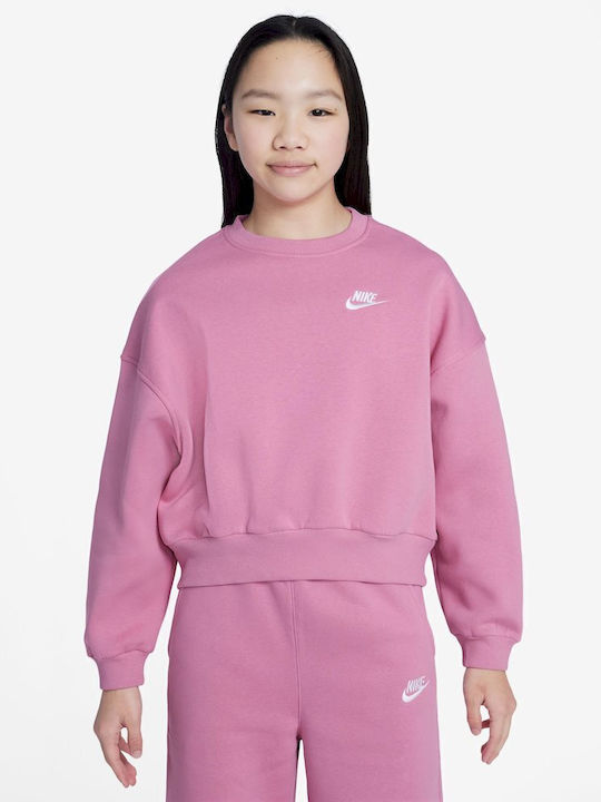 Fleece Παιδικό Φούτερ Ροζ Sportswear Club