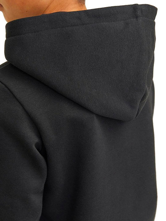 Детски Суичър с Качулка и Джобове Black