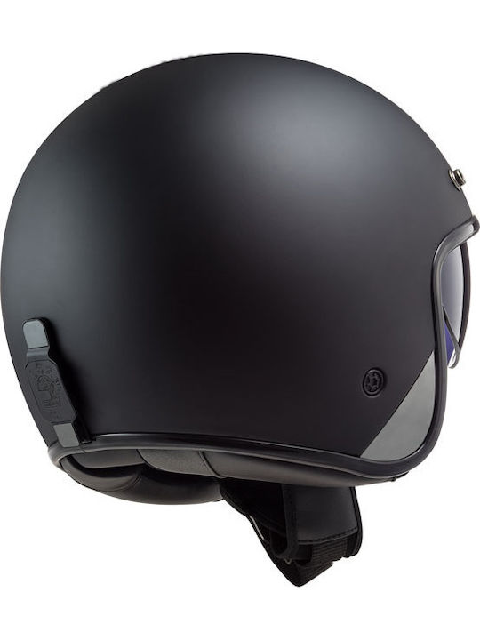 LS2 Bob Jet με Sun Visor ECE 22.05 Solid OF601 Black Matt