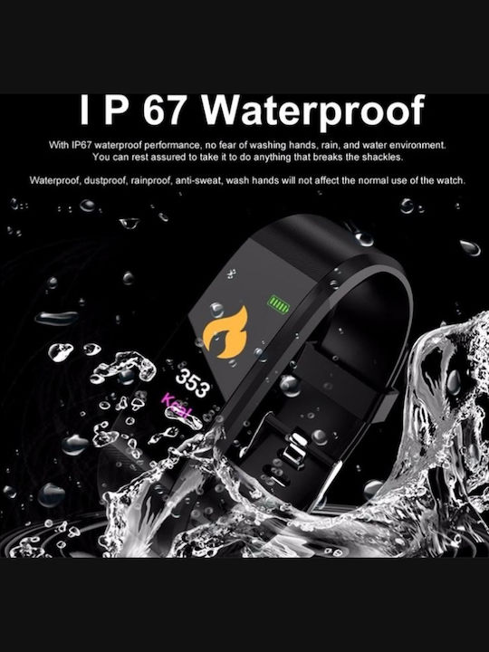 ID115 Plus Aktivitätstracker mit Pulsmesser Schwarz