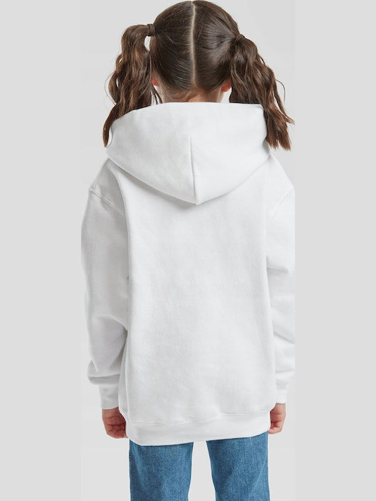 Kids Sweatshirt with Hood and Pockets White