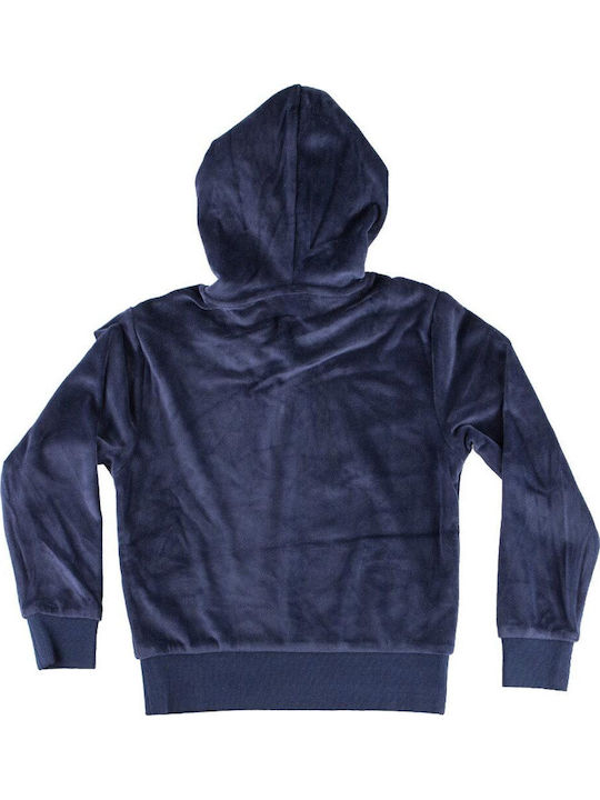 Kinder-Sweatshirt mit Kapuze und Taschen Marineblau