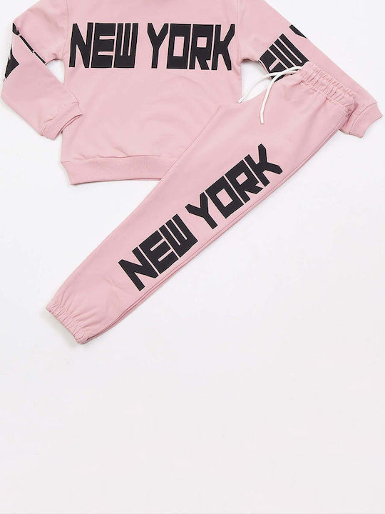 Kids Sweatpants Set Pink 2pcs