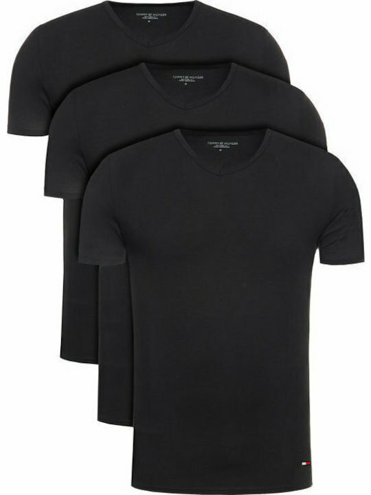 Men's Undershirts Short-sleeved in Black Color 3Pack