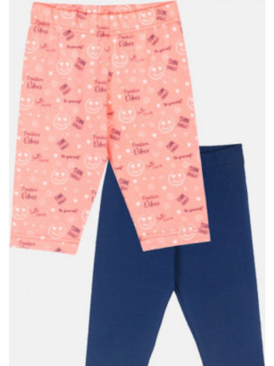 Set Kinder Leggings Lang Orange/blue