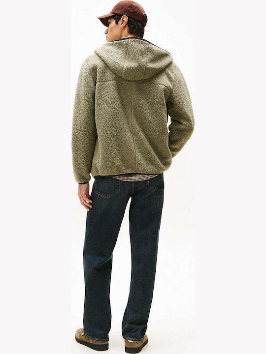 Men's Cardigan with Hood Light Green