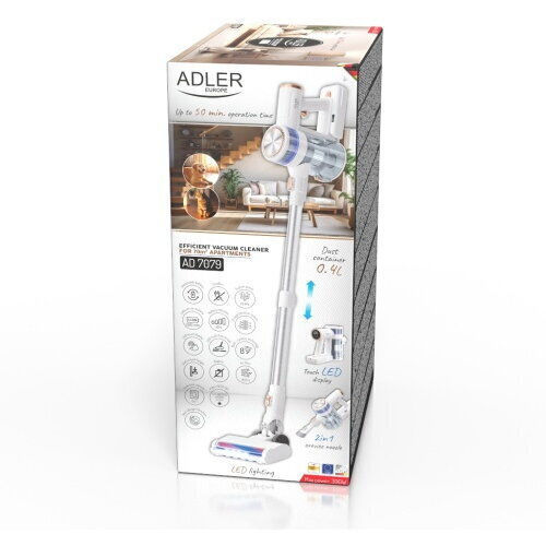 Adler AD 7079 Reîncărcabilă Aspirator 2 în 1 Stick & De Mână 25.9V Albă