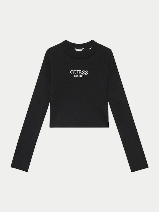 Παιδικό Crop Top Μακρυμάνικο Μαύρο