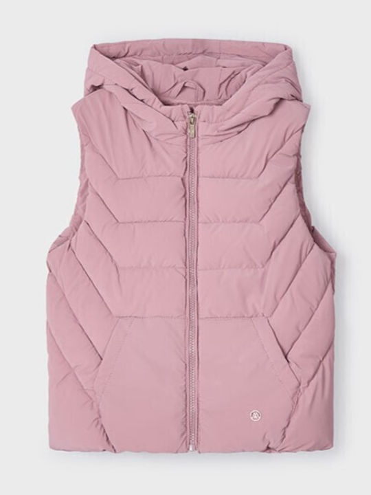 Kids' Casual Jacket Sleeveless with Hood Pink