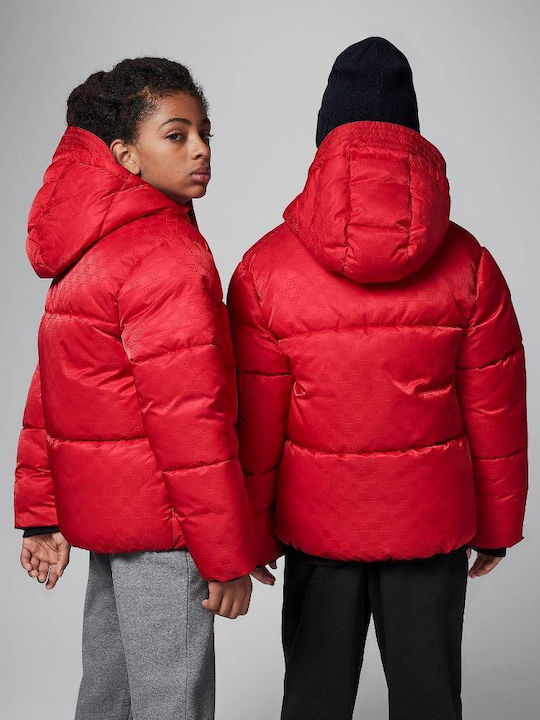 Kinder Sportjacke Kurz mit Kapuze Rot