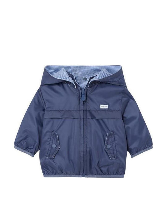 Kids' Casual Jacket Windproof Double Sided with Hood Blue