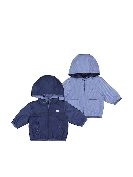 Kids' Casual Jacket Windproof Double Sided with Hood Blue