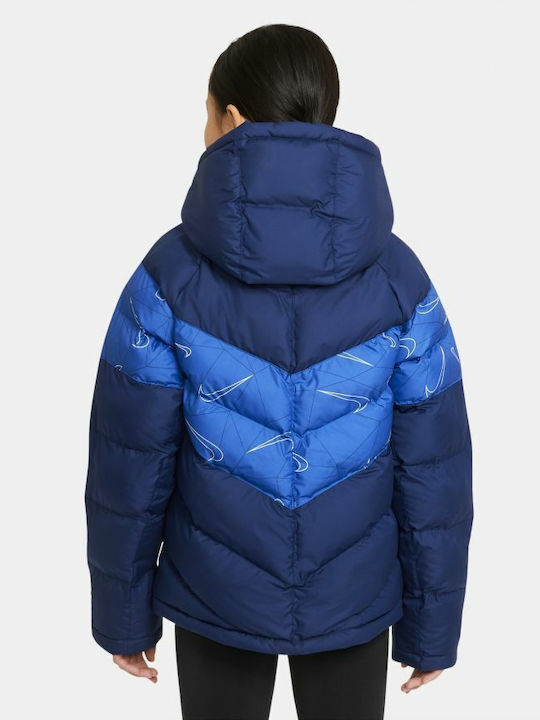 Kids' Sports Jacket Short with Hood Blue Sportswear
