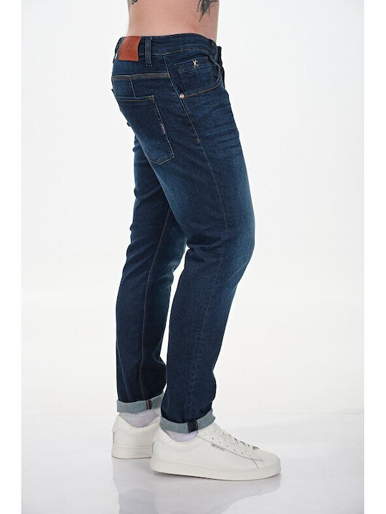 Ανδρικό Παντελόνι Τζιν με Slim Εφαρμογή Dark Denim