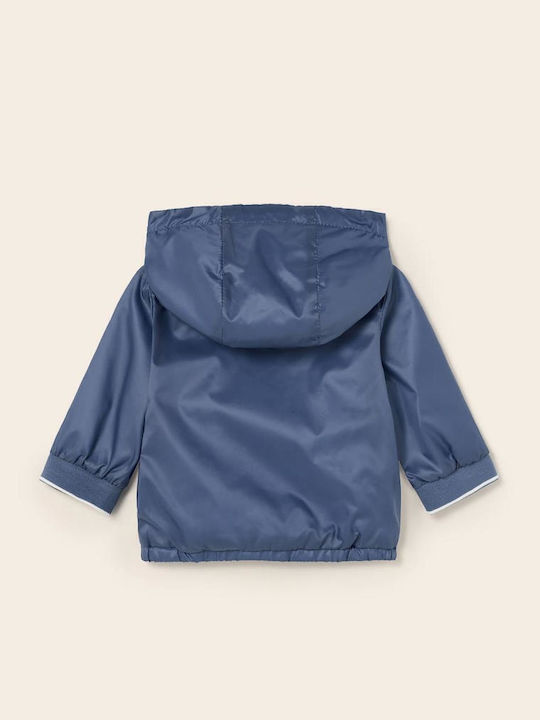 Kinder Freizeitjacke Kurz Winddicht Beidseitig mit Kapuze Blau
