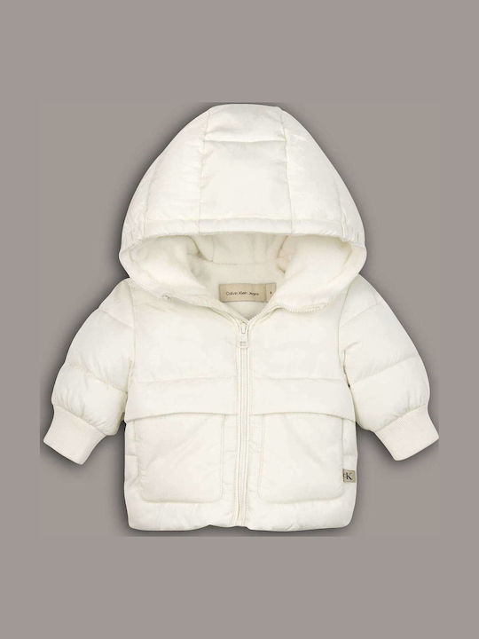 Kids' Casual Jacket with Hood Ecru