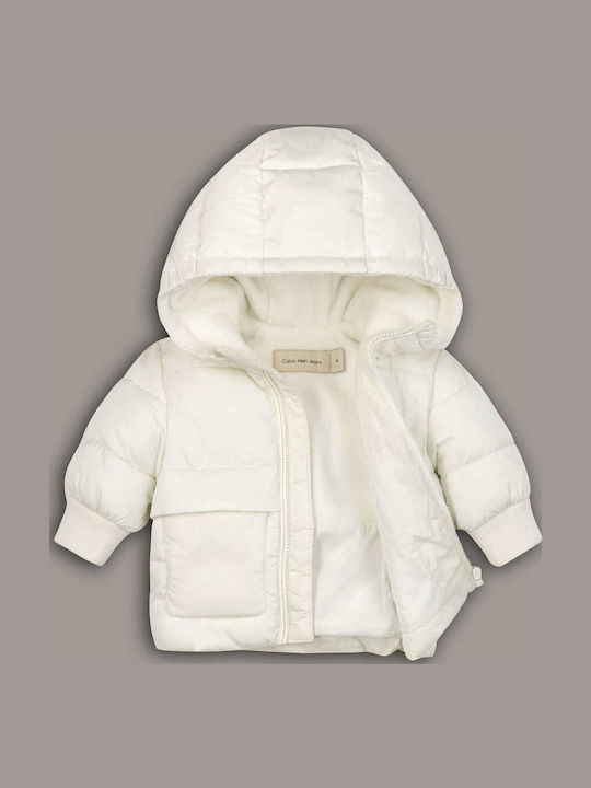 Kids' Casual Jacket with Hood Ecru