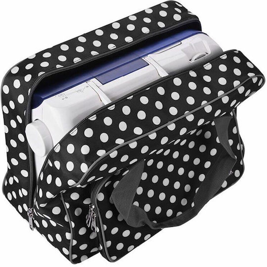 Geantă Pentru Depozitarea Și Transportul Mașinilor De Cusut Dimensiuni 45x31x20cm Negru Phoenix Cu Buline