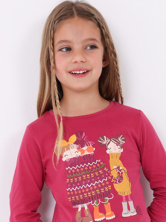 Kids' Shirt Long Sleeve Fuchsia