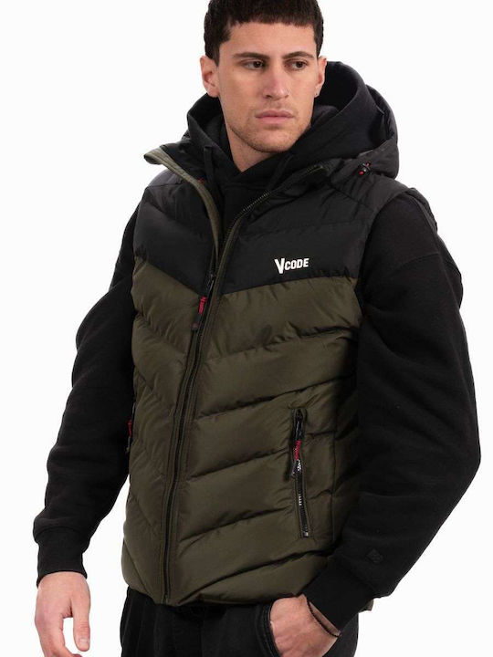 Αμάνικο Μπουφάν Puffer Αντιανεμικό Olive